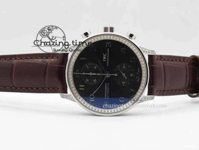 MIROTIME 0128 Unique Portuguese IW3714 Diam ZF V2 1:1 Best Edition Gray Dial On Brown Leather Strap A79350 (Slim Movement) 7250